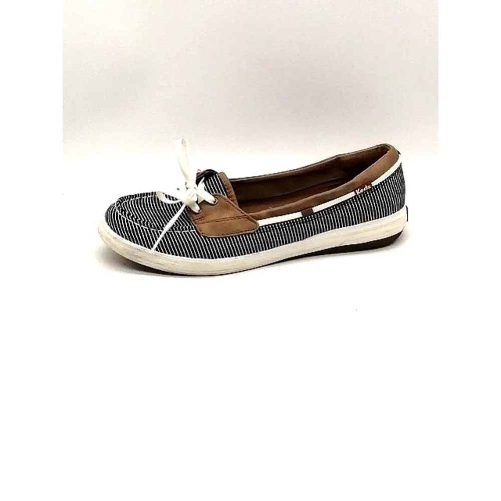 Keds Sneakers Womens Blue Striped‎ 9 Slip On Boat Shoe Ortholite Comfort Beach